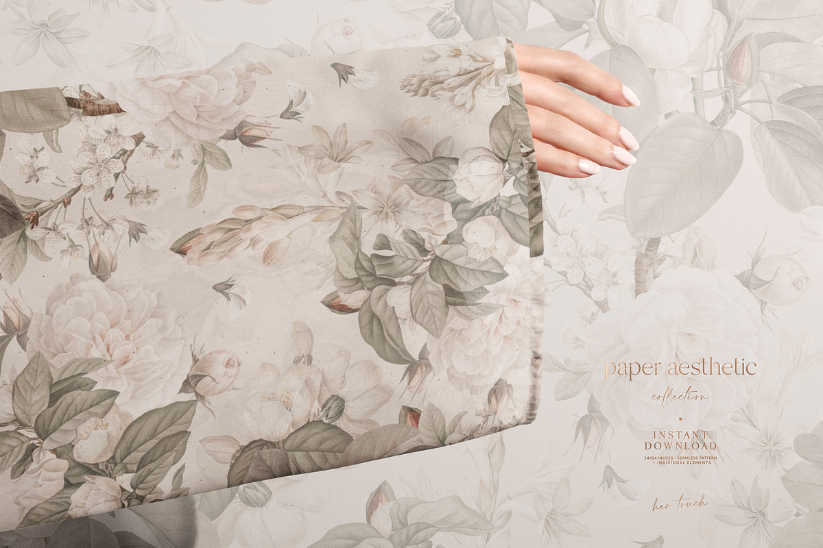 Beige Neutral Luxury Floral Pattern, a Pattern Graphic by paper aesthetic (Photo 6 of 9)