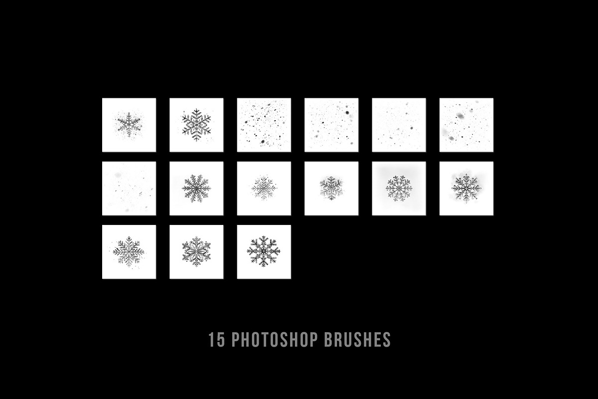 snow & snowflakes photoshop brushes, a Brush Add-On by Walllow Creatives (Photo 3 of 3)