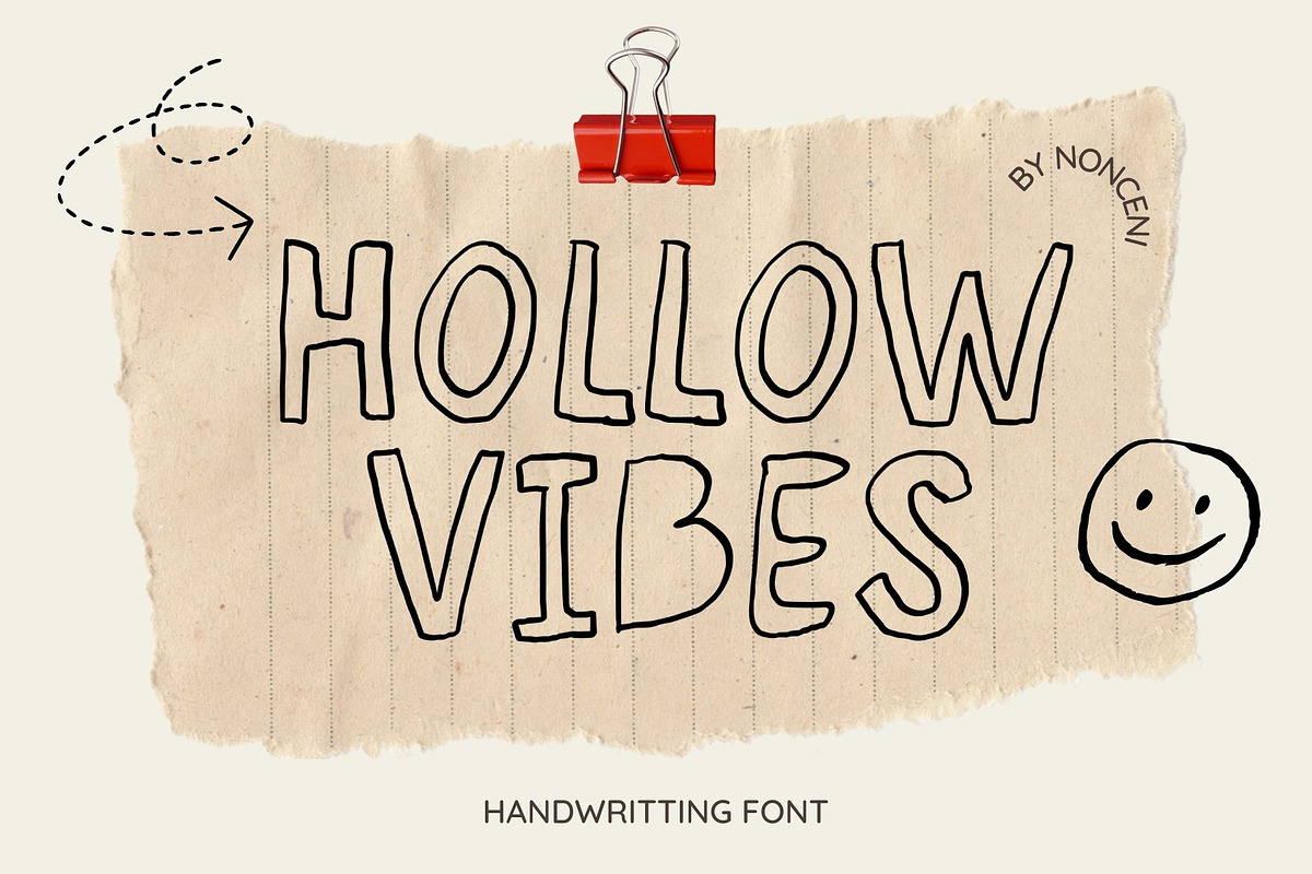 HOLLOW VIBES CUTE QUIRKY FONT, a Handwritten Font by Nonceni (Photo 1 of 11)