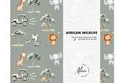 Safari animals wildlife pattern, a Pattern Graphic by Milatoo (Thumbnail 3 of 6)