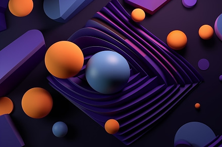Abstract Geometric Shapes Composition, a Background Photo by Rov.7