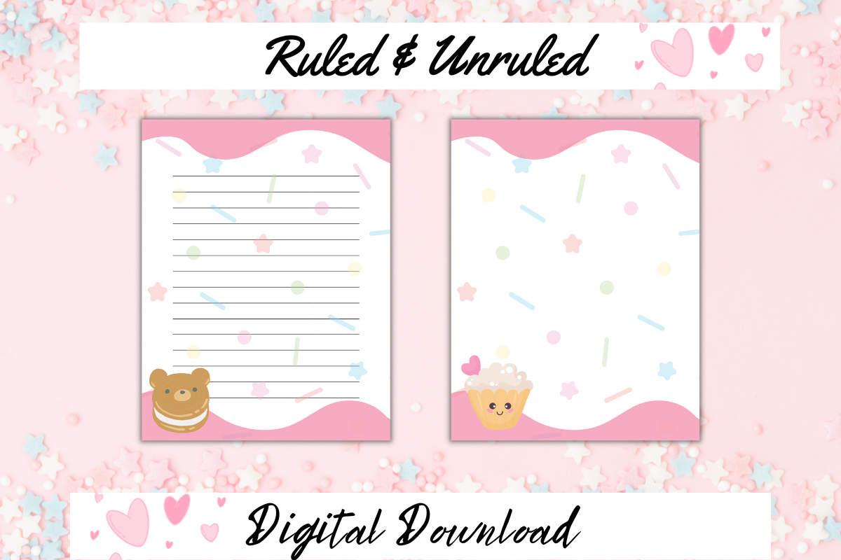 Sweet Treats Cute Stationery, a Stationery Template by Pixels N Bows (Photo 3 of 4)