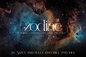Zodiac - Print Set / Editable PSD