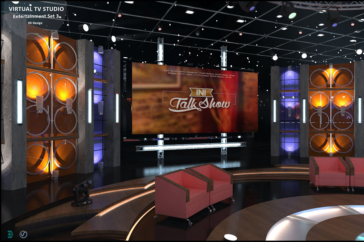 TV Studio Entertainment Set 3, a Furniture 3D Model by akerStudio (Photo 13 of 22)