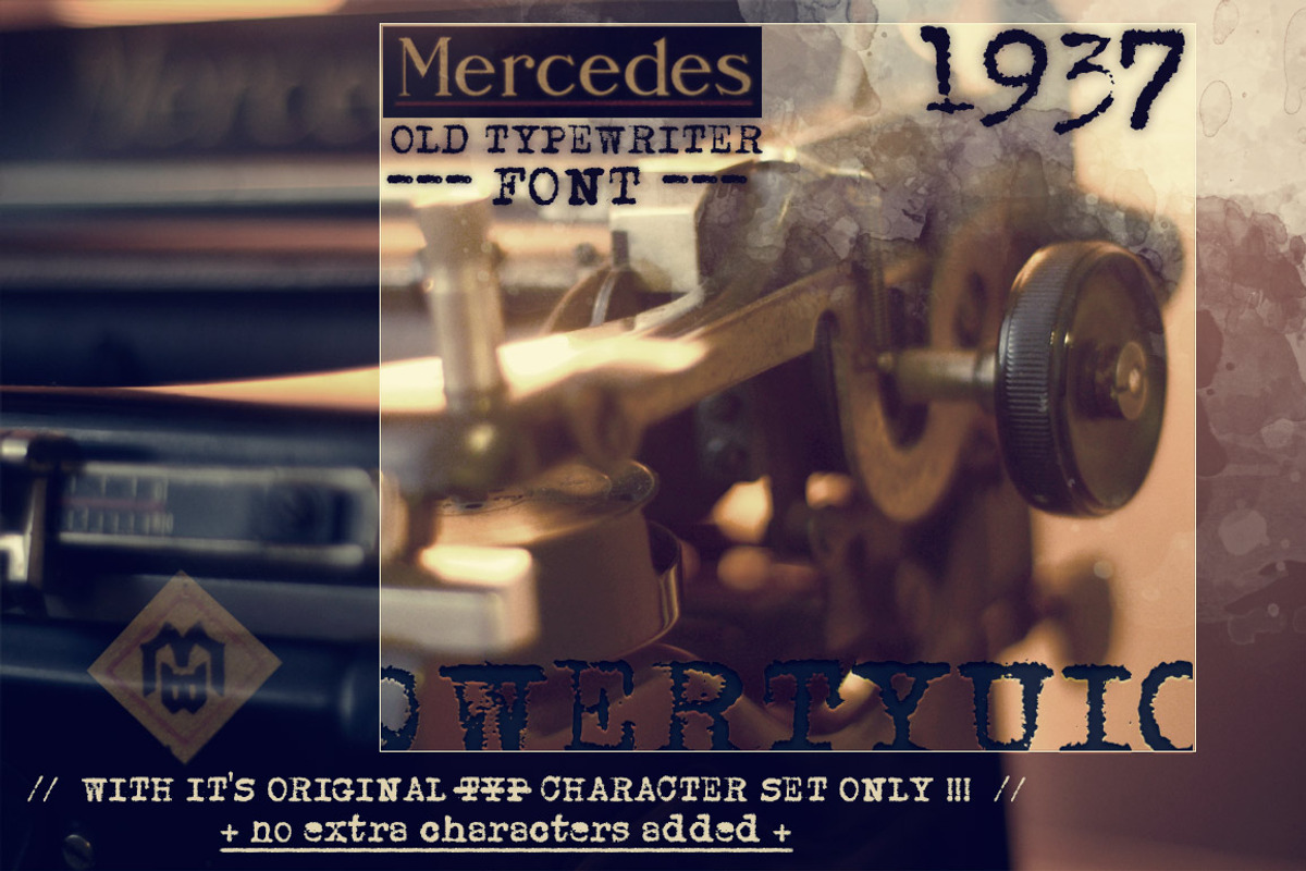 Mercedes1937 - Old Typewriter Font preview 2