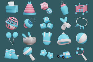 3D Baby Stuff Illustration Vol 3