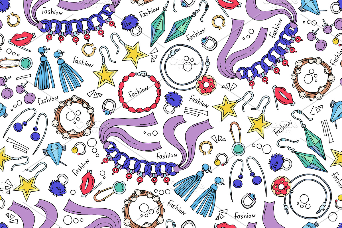 Pattern on the theme of jewelry, a Pattern Graphic by Olga Chuklay (Photo 1 of 4)