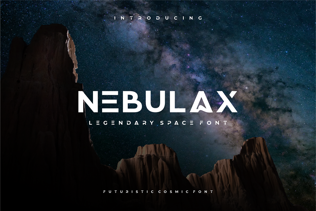 NEBULAX - futuristic modern font, a Sans Serif Font by Vroz Studio (Photo 1 of 9)
