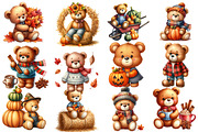 Autumn Teddy Bear Clipart, an Illustration by Designworld (Thumbnail 2 of 5)