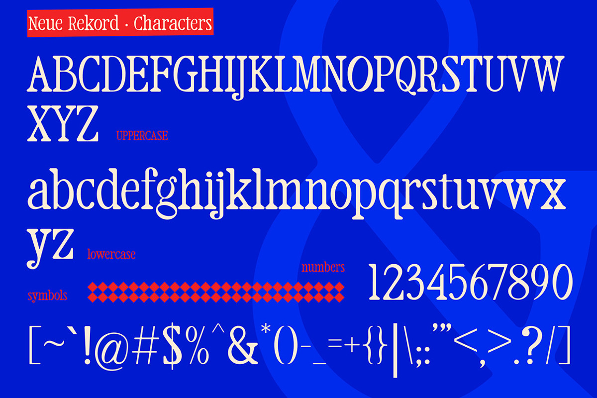 Neue Rekord Typeface - Display Fonts, a Serif Font by Gumico Studio. (Photo 6 of 6)