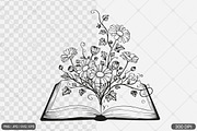 Floral Book SVG PNG Bundle Vol. 1, an Illustration by Actual Pixel (Thumbnail 5 of 29)