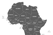 3x B&W Africa Maps, an Education Illustration by asantosg (Thumbnail 2 of 4)