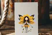 SUNFLOWER FOREST FAIRY CLIPART PACK, a Person Illustration by Daring Digies (Thumbnail 7 of 7)