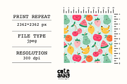 Pattern with funny fruits, a Pattern Graphic by Cuteanny Design (Thumbnail 2 of 4)