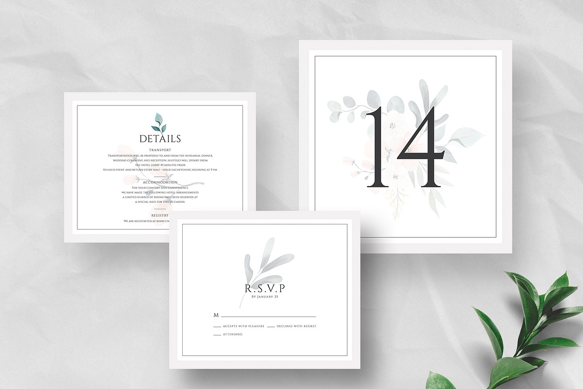 Minimalist Wedding Invitation Set, an Invitation Template by Theme Weavers (Photo 3 of 5)