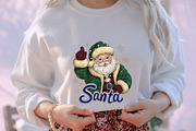 Pink Leopard Glitter Santa PNG, an Illustration by designcity5 (Thumbnail 5 of 8)