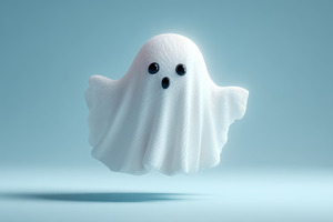 Cute Halloween Ghost Minimalist Desi, a Background Photo by Pixeness Studio