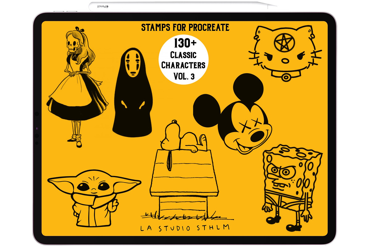 Bundle 1 Classic Character-Stamp Set, a Brush Add-On by LA Studio Sthlm (Photo 4 of 17)