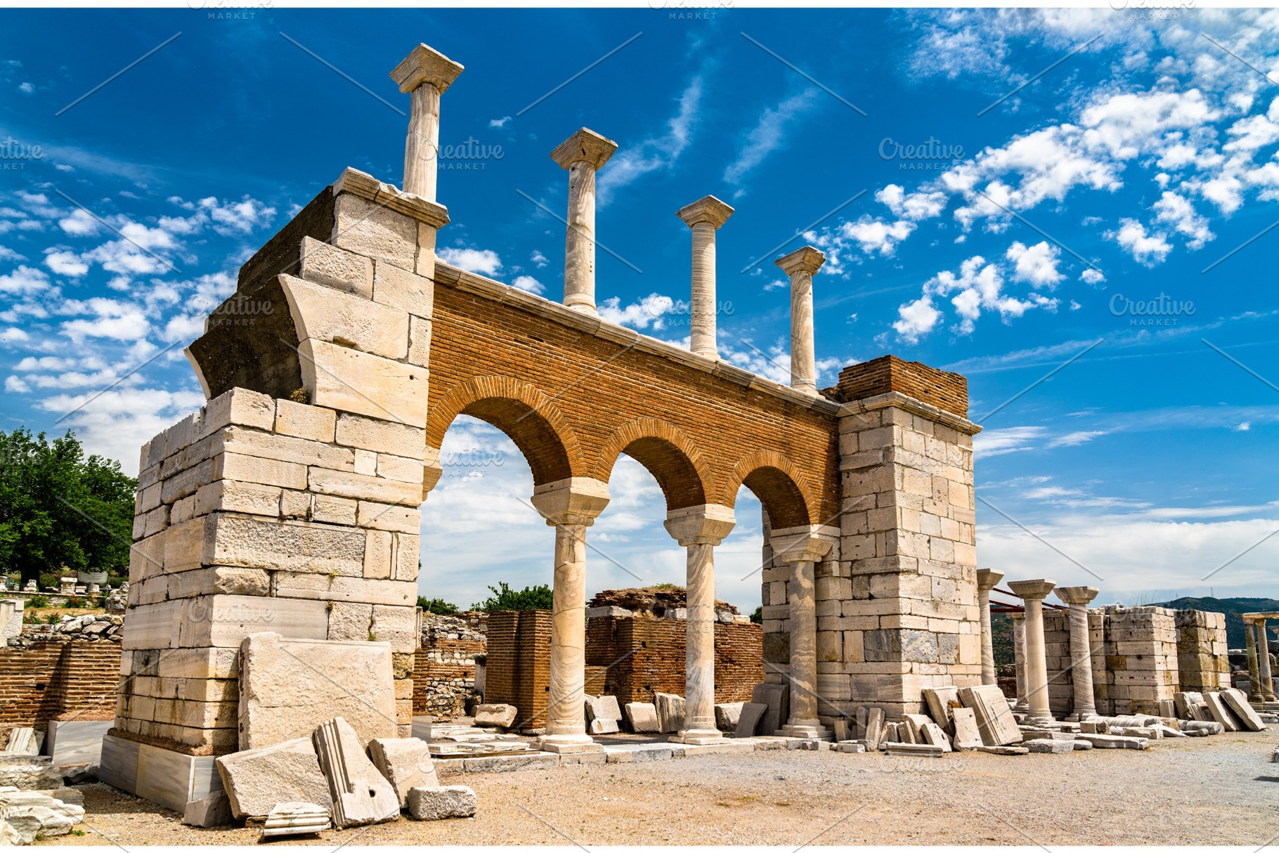 Ruins of the st john basilica at stock photo containing turkey and ephesus, an Architecture Photo by Leonid Andronov