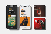 Social Media Post Mockup, an iPhone Mockup by Graphicbars (Thumbnail 2 of 11)