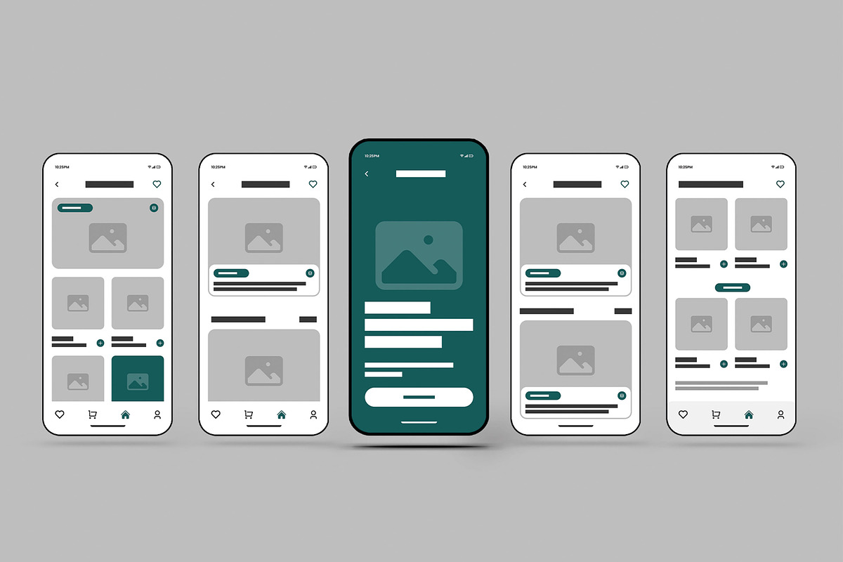 Modern Food Shop Mobile App UI Kit, a Social Media Template by MightyDesign (Photo 1 of 7)