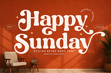 Retro Serif Font - Happy Sunday