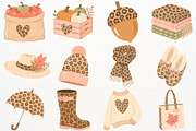 Leopard Autumn Clipart Coffee PNG, a Seasonal Illustration by SugarCloudStudioArt (Thumbnail 3 of 5)