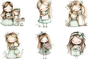 Mother's Day Girls Clipart, an Illustration by Designking (Thumbnail 2 of 5)