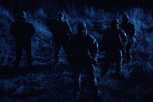 Army soldiers crew patrolling