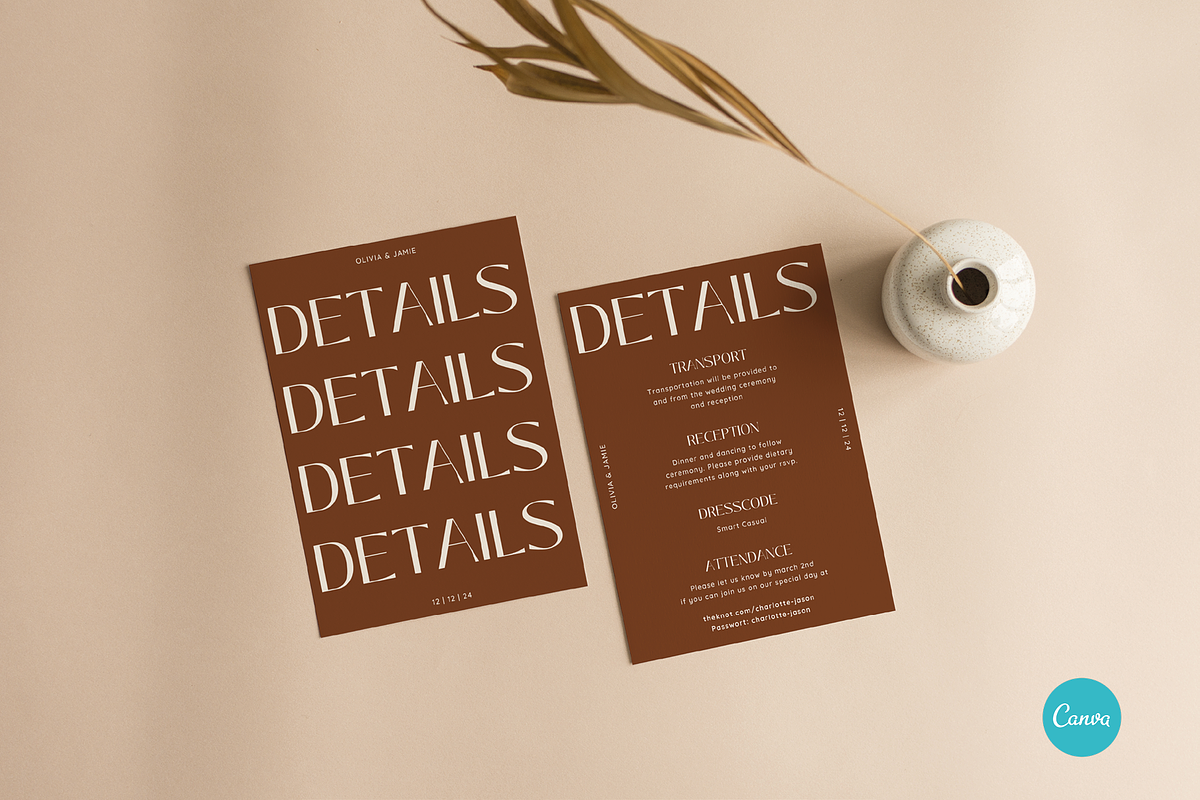 Modern & Minimalist Wedding Invite, an Invitation Template by StudioVonBraitenberg (Photo 2 of 10)