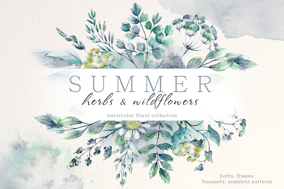 Watercolor herbs collection, an Illustration by Molly art (Photo 1 of 13)