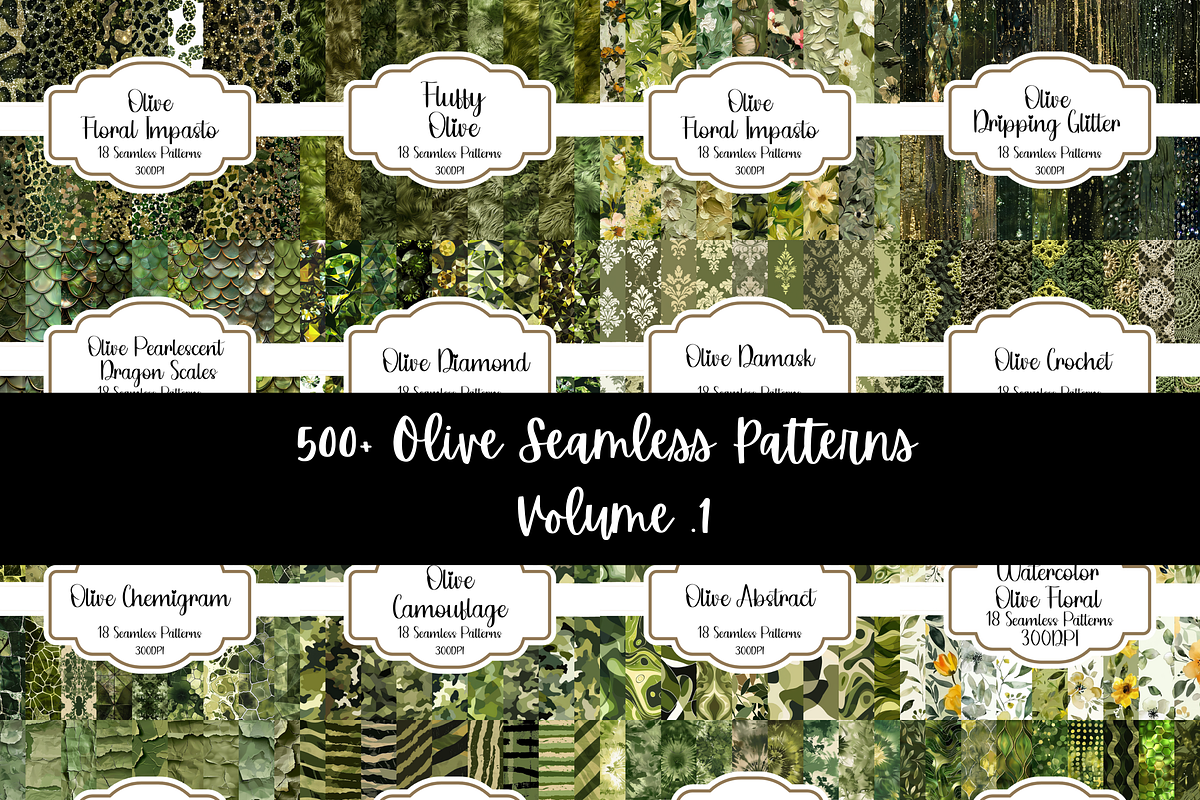 500 Olive Seamless Pattern Bundle, a Pattern Graphic by PrintablesByFranklyn (Photo 2 of 4)