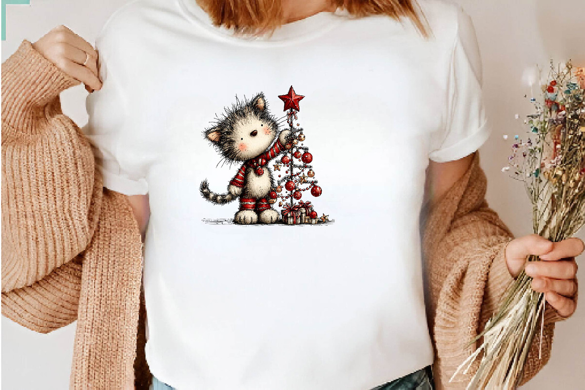Christmas Cat Clipart, a Seasonal Illustration by CreationArt (Photo 6 of 7)