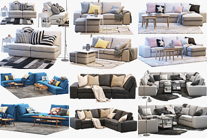 6 sofas set 3d model, a Furniture 3D Model by 3dmitruk