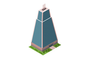 Office building, isometric, an Object Illustration by the8monkey