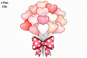 Valentine Heart Balloons PNG, an Illustration by Canvas Craft (Thumbnail 1 of 6)