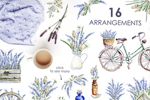 Lavender WATERCOLOR Clipart Set