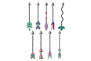 Boho style arrow collection with, an Object Illustration by pikepicture