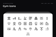 Gym icons, an Outline Icon by Wencory (Thumbnail 1 of 2)