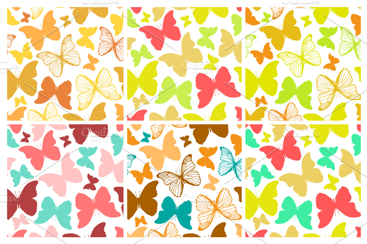 28 Butterfly seamless patterns set, a Pattern Graphic by IreneArt illustrations (Photo 4 of 5)