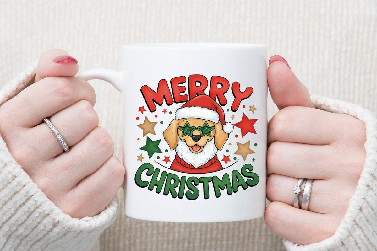 Merry Christmas Santa Dog PNG, an Illustration by Sublimation Artist (Photo 5 of 9)