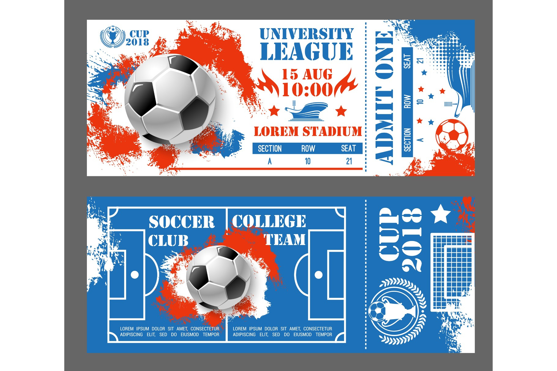 Vector Tickets Of Football Soccer World Cup 2018 by Vector Tradition  Creative Market