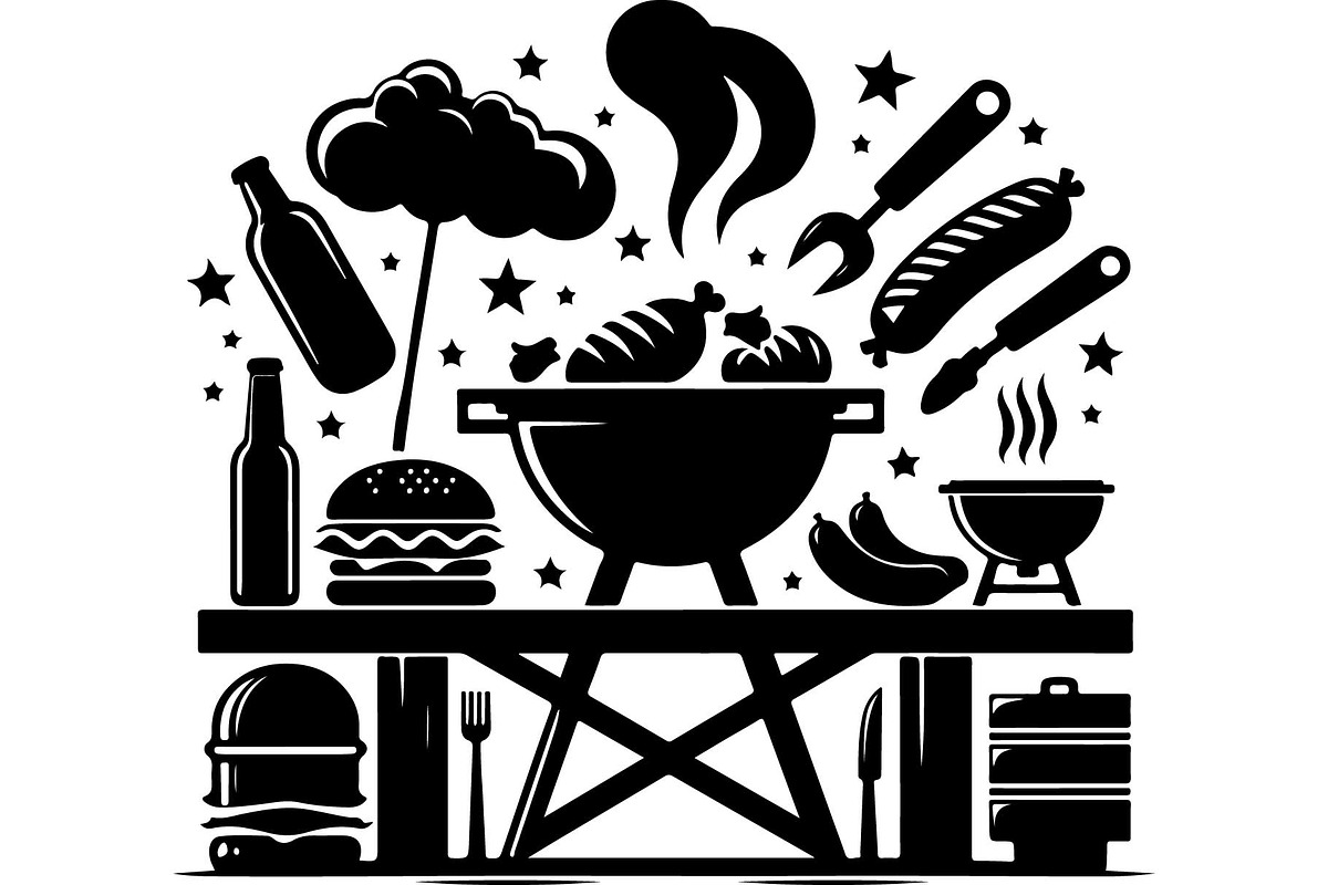 Black BBQ Grill SVG Set, an Object Graphic by jahid234 (Photo 11 of 13)