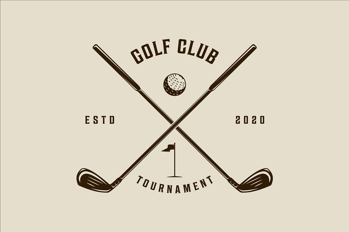 golf club logo vintage vector, a Branding & Logo Template by zyxroun shop