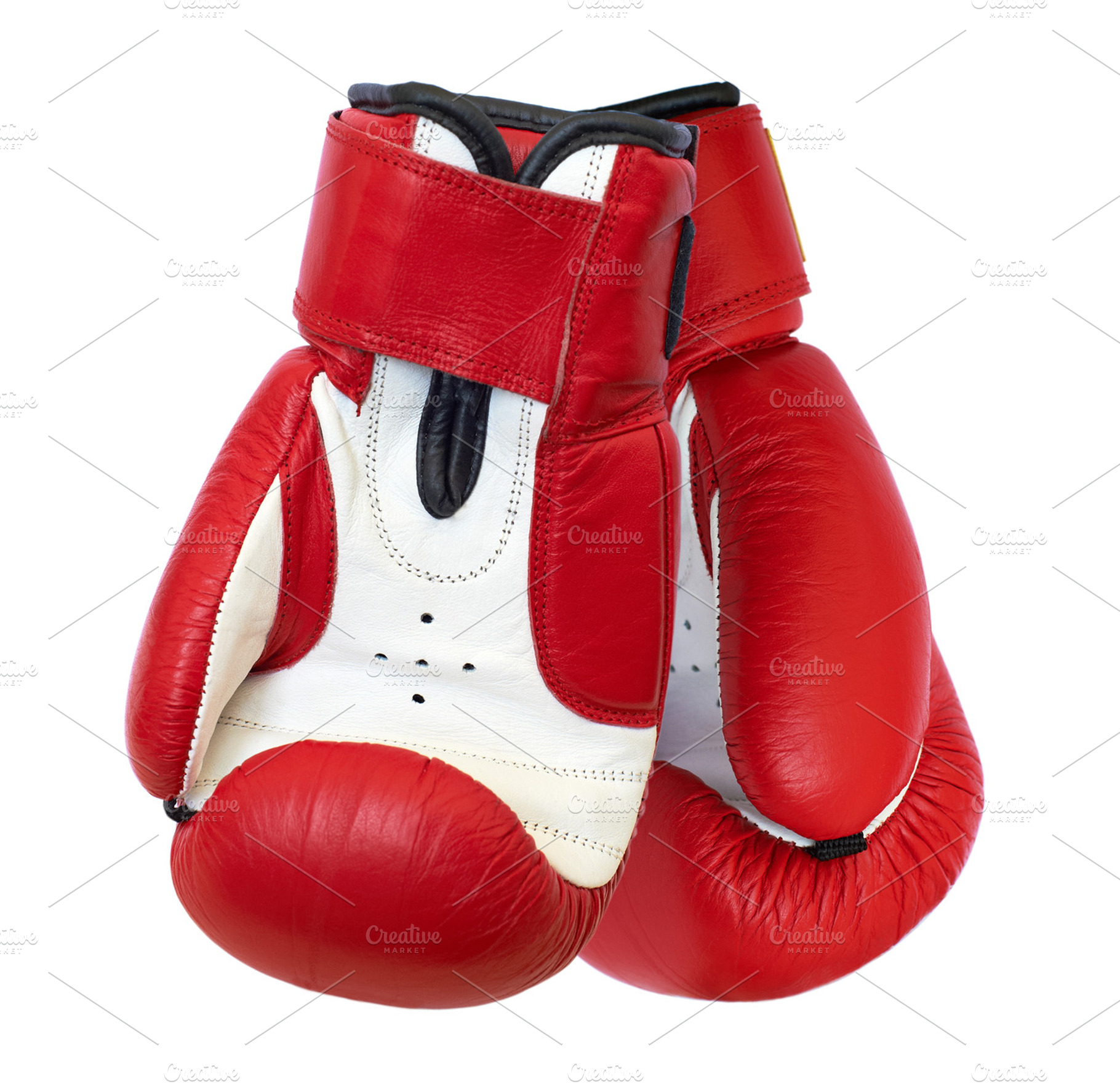 Two red boxing gloves, a Background Photo by LaserPrint