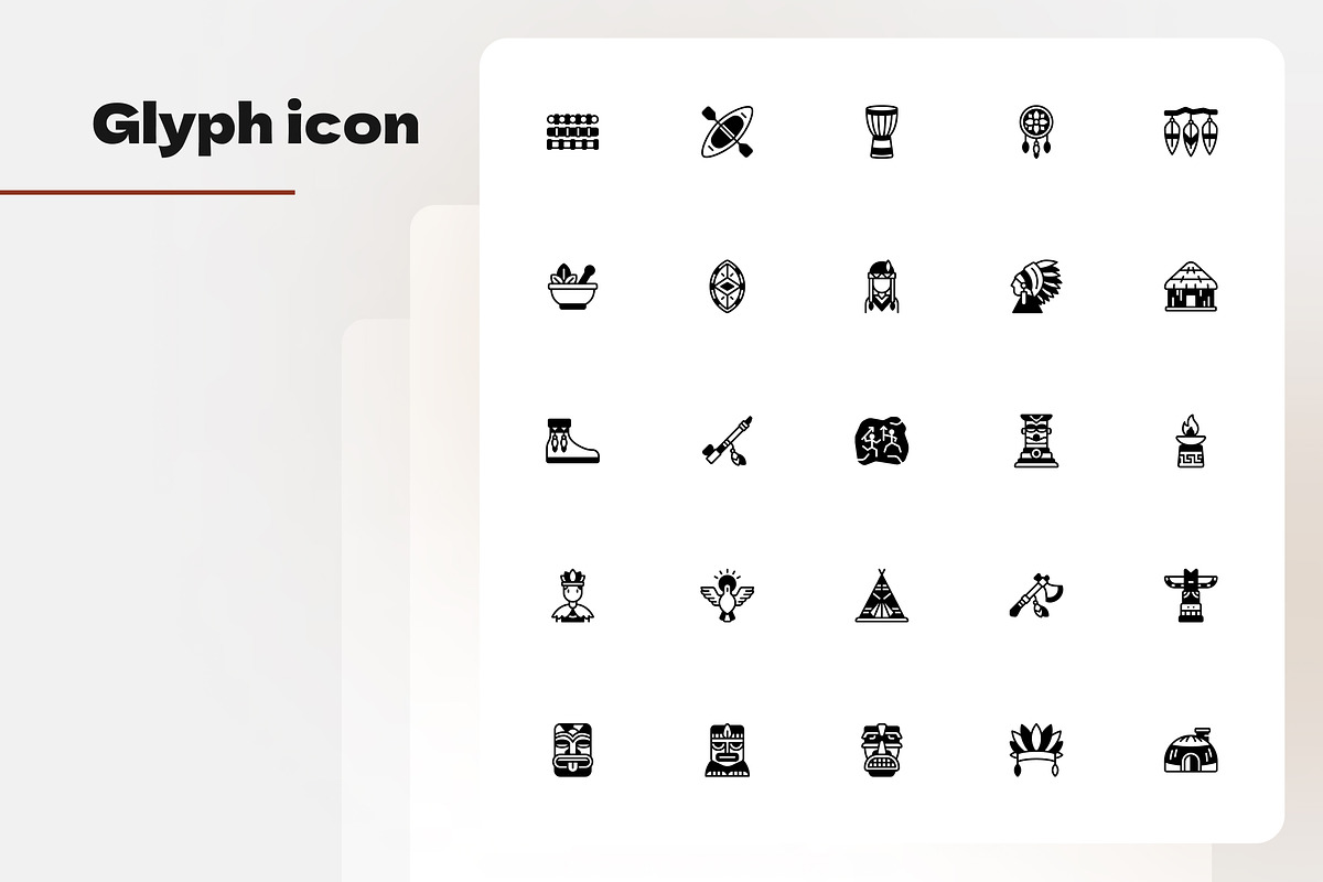 Indigenous People Icons Set, an Icon by Yasa Design Studio
