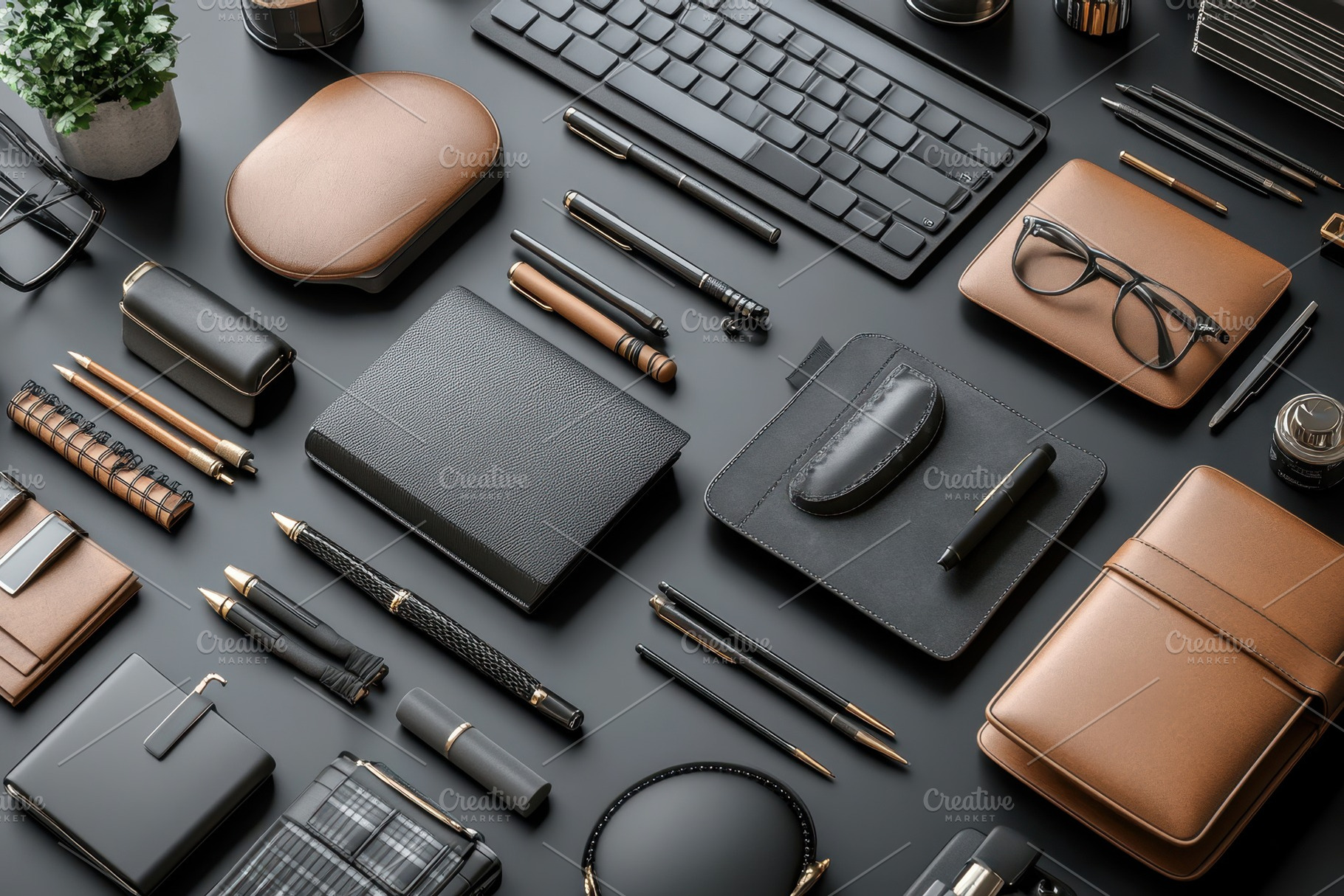 Stylish workspace setup featuring va, a Photo by Tanuart