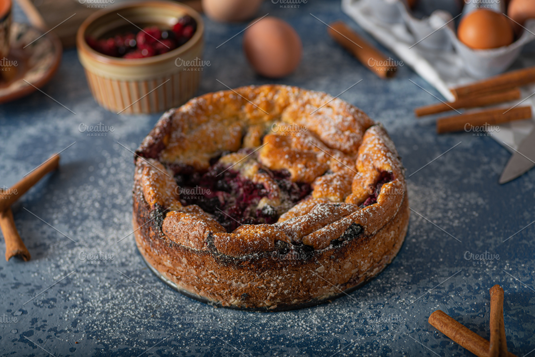 Breaded rustic pie with berries, a Food & Drink Photo by Stepanek Photography
