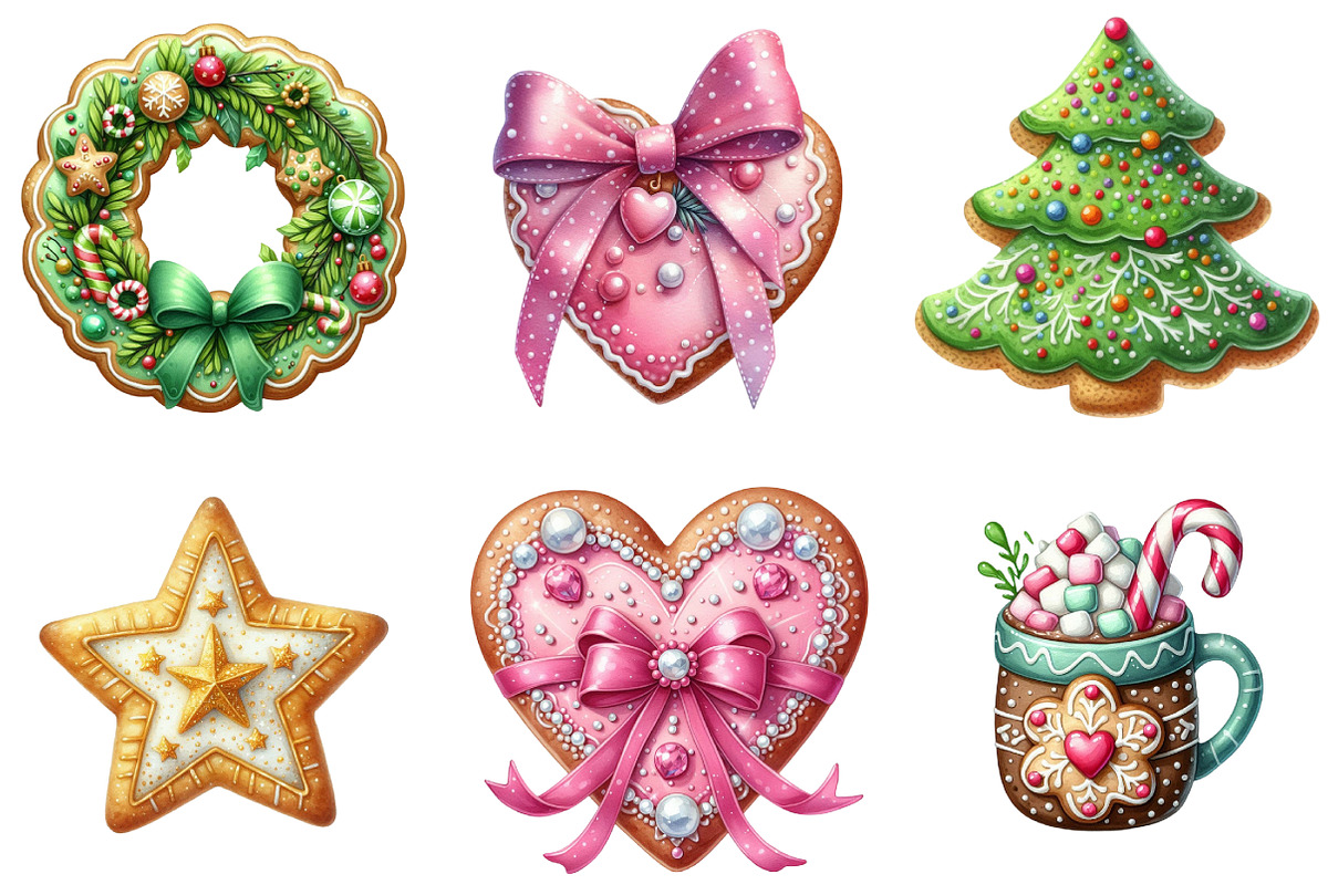 Christmas Cookie Clipart, an Illustration by DreamArtGraphic (Photo 3 of 5)