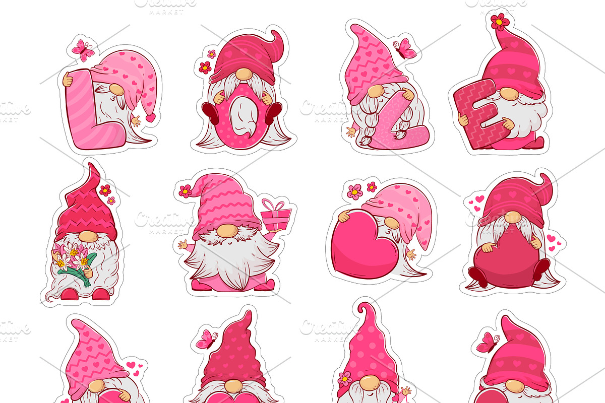 74 Gnomes Stickers and Clip art, a Person Illustration by Boo Guevara Shop (Photo 5 of 14)